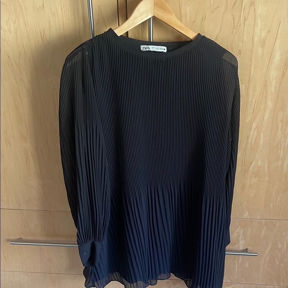 Zara Black Pleated Dress
